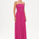 Straplez Drape Detaylı Şık Abiye Elbise - 26058C