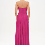 Straplez Drape Detaylı Şık Abiye Elbise - 26058C