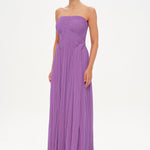 Straplez Drape Detaylı Şık Abiye Elbise - 26058C