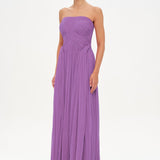 Straplez Drape Detaylı Şık Abiye Elbise - 26058C
