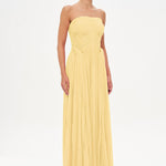 Straplez Drape Detaylı Şık Abiye Elbise - 26058C