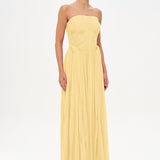 Straplez Drape Detaylı Şık Abiye Elbise - 26058C