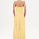 Straplez Drape Detaylı Şık Abiye Elbise - 26058C