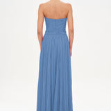Straplez Drape Detaylı Şık Abiye Elbise - 26058C