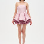 Strapless, Full-Skirted Evening Dress with 3D Floral Details – 26136C
