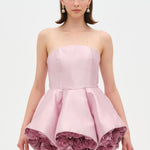Strapless, Full-Skirted Evening Dress with 3D Floral Details – 26136C