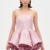Strapless, Full-Skirted Evening Dress with 3D Floral Details – 26136C