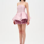 Strapless, Full-Skirted Evening Dress with 3D Floral Details – 26136C