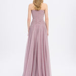 Strapless Collar Silvery Long Evening Dress - 9167C