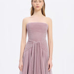 Strapless Collar Silvery Long Evening Dress - 9167C