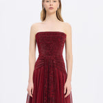 Strapless Collar Silvery Long Evening Dress - 9167C