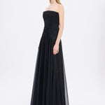 Strapless Collar Silvery Long Evening Dress - 9167C