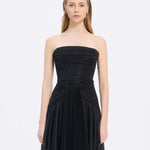 Strapless Collar Silvery Long Evening Dress - 9167C