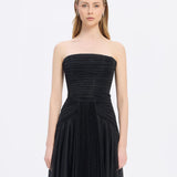 Strapless Collar Silvery Long Evening Dress - 9167C