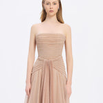 Strapless Collar Silvery Long Evening Dress - 9167C