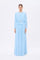 Stone Embroidery Detailed Long Sleeve Chiffon Evening Dress - 9118C