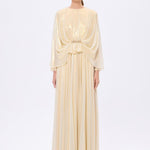 Stone Embroidery Detailed Long Sleeve Chiffon Evening Dress - 9118C