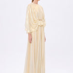 Stone Embroidery Detailed Long Sleeve Chiffon Evening Dress - 9118C