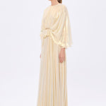 Stone Embroidery Detailed Long Sleeve Chiffon Evening Dress - 9118C