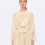 Stone Embroidery Detailed Long Sleeve Chiffon Evening Dress - 9118C