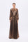 Stone Embroidery Detailed Long Sleeve Chiffon Evening Dress - 9118C