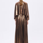 Stone Embroidery Detailed Long Sleeve Chiffon Evening Dress - 9118C
