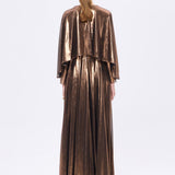 Stone Embroidery Detailed Long Sleeve Chiffon Evening Dress - 9118C
