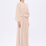 Stone Embroidery Detailed Long Sleeve Chiffon Evening Dress - 9118C