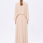 Stone Embroidery Detailed Long Sleeve Chiffon Evening Dress - 9118C