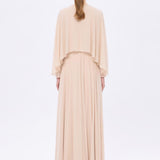 Stone Embroidery Detailed Long Sleeve Chiffon Evening Dress - 9118C