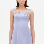 Long Evening Dress with Stone Embellishment and Square Neck - 26103C