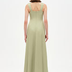 Long Evening Dress with Stone Embellishment and Square Neck - 26103C