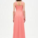 Long Evening Dress with Stone Embellishment and Square Neck - 26103C