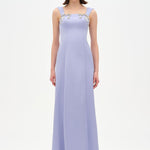 Long Evening Dress with Stone Embellishment and Square Neck - 26103C
