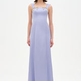 Long Evening Dress with Stone Embellishment and Square Neck - 26103C