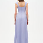 Long Evening Dress with Stone Embellishment and Square Neck - 26103C