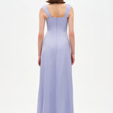 Long Evening Dress with Stone Embellishment and Square Neck - 26103C