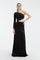 Rhinestone Embroidered Single Sleeve Long Evening Dress - 3025C