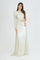 Rhinestone Embroidered Single Sleeve Long Evening Dress - 3025C