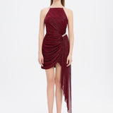 Taşlı Drape Detaylı Mini Abiye Elbise - 9009C