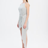 Taşlı Drape Detaylı Mini Abiye Elbise - 9009C