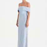 Taş İşlemeli Düşük Omuzlu Straplez Abiye Elbise - 26055C