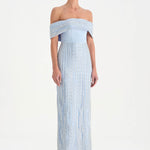 Taş İşlemeli Düşük Omuzlu Straplez Abiye Elbise - 26055C