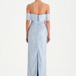 Taş İşlemeli Düşük Omuzlu Straplez Abiye Elbise - 26055C