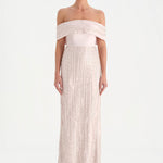 Taş İşlemeli Düşük Omuzlu Straplez Abiye Elbise - 26055C