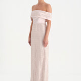 Taş İşlemeli Düşük Omuzlu Straplez Abiye Elbise - 26055C