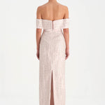 Taş İşlemeli Düşük Omuzlu Straplez Abiye Elbise - 26055C