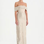 Taş İşlemeli Düşük Omuzlu Straplez Abiye Elbise - 26055C