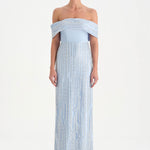 Stone Embroidered Low Shoulder Strapless Evening Dress - 26055C