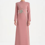 Taş İşlemeli Tesettür Abiye Elbise - 26186C
